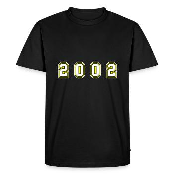 Numéro de l’année 2002 - T-shirt Premium bio Homme - noir - Devant - Nico (187cm)