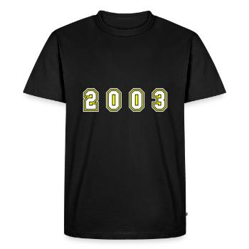 2003 Year Number - Men's Premium Organic T-Shirt - black - Front - Nico (187cm)