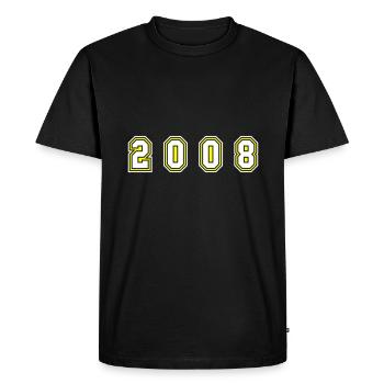 Numéro de l’année 2008 - T-shirt Premium bio Homme - noir - Devant - Nico (187cm)