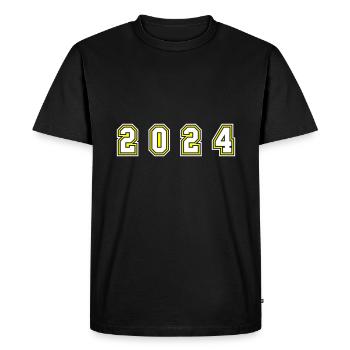Numéro de l’année 2024 - T-shirt Premium bio Homme - noir - Devant - Nico (187cm)