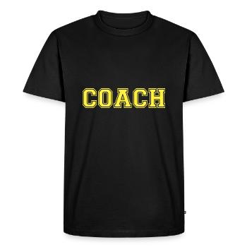 Entraîneur - T-shirt Premium bio Homme - noir - Devant - Nico (187cm)