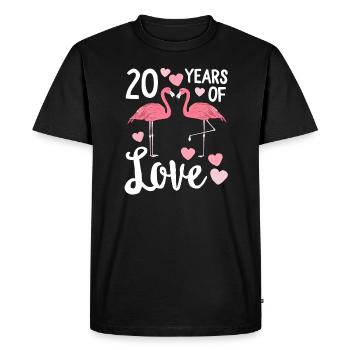 20 ans de tenue d'anniversaire assortie à Flamingo - T-shirt Premium bio Homme - noir - Devant - Nico (187cm)