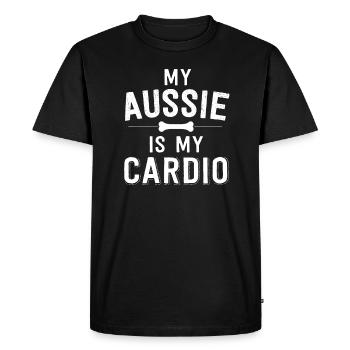 Mon chien australien est mon chien de berger cardio australien - T-shirt Premium bio Homme - noir - Devant - Nico (187cm)
