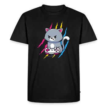 Pansexual Gaymer Geek Pride LGBT Video Game Lover - Men's Premium Organic T-Shirt - black - Front - Nico (187cm)