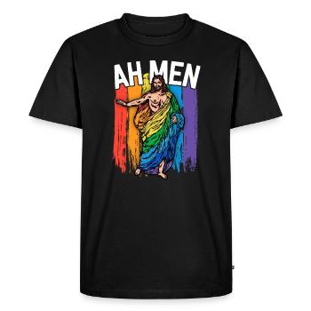 Ah Men Gay Jesus Shirt Drôle LGBTQ Chemises Cadeaux - T-shirt Premium bio Homme - noir - Devant - Nico (187cm)