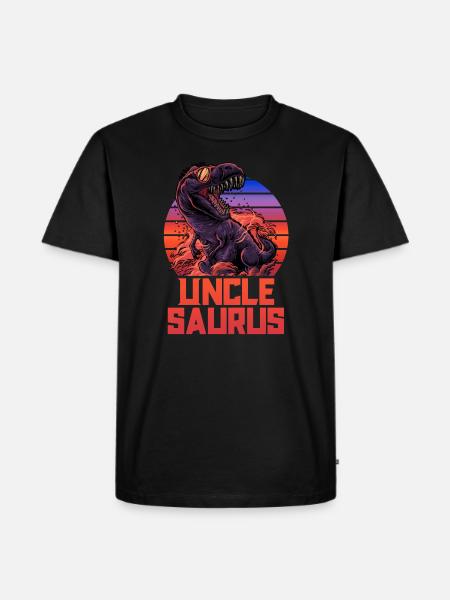 Unclesaurus TRex Shirt Uncle Saurus Retro Años 80 - Herre Premium økologisk T-shirt - sort