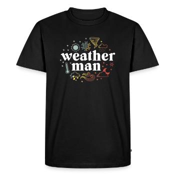 Weatherman Shirt Meteorologist Cadeaux Météo - T-shirt Premium bio Homme - noir - Devant - Nico (187cm)