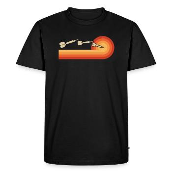 Retro Dart Board Shirt Dart Spieler Geschenke werfen - Männer Premium Bio T-Shirt - Schwarz - Vorne - Nico (187cm)