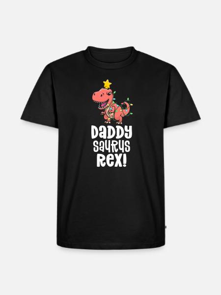 Daddysaurus Rex Dad Matching Dino Family Dinosaur - Ekologisk premium-T-shirt herr - svart