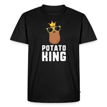 Pommes de terre king shirt pommes de terre pour hommes garçons - T-shirt Premium bio Homme - noir - Devant - Nico (187cm)