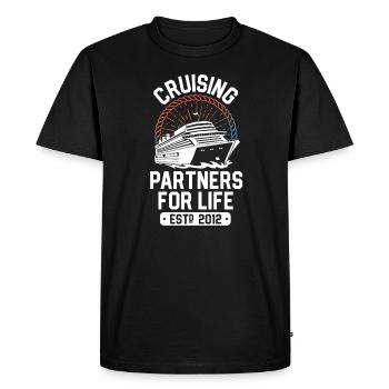 Partenaires de croisière pour la vie 2012 10e anniversaire - T-shirt Premium bio Homme - noir - Devant - Nico (187cm)