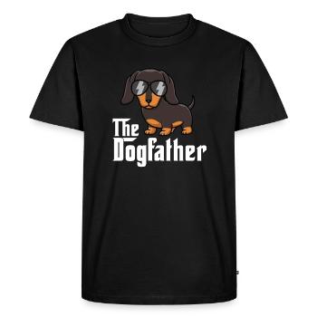 Le Dogfather Drôle Teckel Papa Papa Père Chien - T-shirt Premium bio Homme - noir - Devant - Nico (187cm)