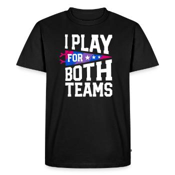 Play For Both Teams Bi Pride Flag Bisexual - Men's Premium Organic T-Shirt - black - Front - Nico (187cm)