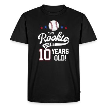 Fête d’anniversaire de baseball Cette recrue vient d’atteindre 10 - T-shirt Premium bio Homme - noir - Devant - Nico (187cm)