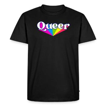 Retro Queer Pride LGBTQ Gay LGBT Ally Rainbow - T-shirt Premium bio Homme - noir - Devant - Nico (187cm)