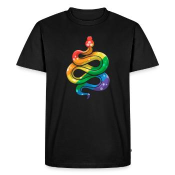 LGBT Pride Snake DRAPEAU LGBTQ Couleurs Gay Pride - T-shirt Premium bio Homme - noir - Devant - Nico (187cm)