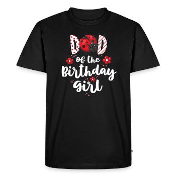Papa de la fille d’anniversaire correspondant à la coccinelle de la famille - T-shirt Premium bio Homme - noir - Devant - Nico (187cm)