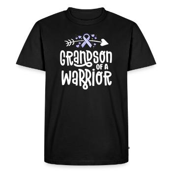 Petit-fils d’un guerrier - T-shirt Premium bio Homme - noir - Devant - Nico (187cm)