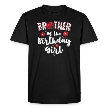 Frère de la fille d’anniversaire correspondant à la famille - T-shirt Premium bio Homme - noir - Devant - Nico (187cm)