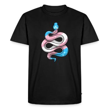 Transgenre Pride Stuff Trans Flag Serpent Reptile - T-shirt Premium bio Homme - noir - Devant - Nico (187cm)