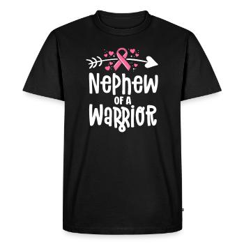 Newphew Of A Warrior Family Chemises contre le cancer du sein - T-shirt Premium bio Homme - noir - Devant - Nico (187cm)