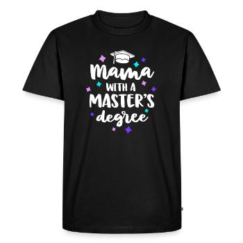 Maman avec une cérémonie de remise des diplômes de maîtrise Maman - T-shirt Premium bio Homme - noir - Devant - Nico (187cm)