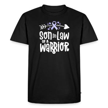 Gendre d’un guerrier - T-shirt Premium bio Homme - noir - Devant - Nico (187cm)