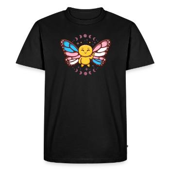 Transgender Monarch Butterfly Trans Subtle Pride - Men's Premium Organic T-Shirt - black - Front - Nico (187cm)