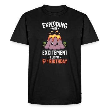 Fête d’anniversaire volcano 5ème anniversaire 5 ans - T-shirt Premium bio Homme - noir - Devant - Nico (187cm)