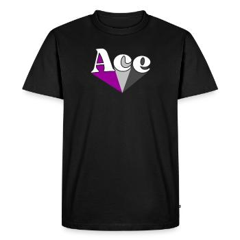 Retro Ace Pride Asexuel Arc-en-ciel Allié LGBT - T-shirt Premium bio Homme - noir - Devant - Nico (187cm)