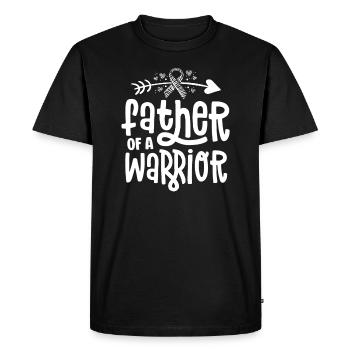 Père d’un guerrier de la maladie rare conscience zèbre - T-shirt Premium bio Homme - noir - Devant - Nico (187cm)