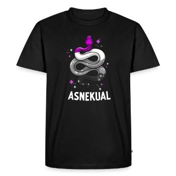 Asnekual Funny Asexual Pride Snake Ace Pride Flag - Men's Premium Organic T-Shirt - black - Front - Nico (187cm)