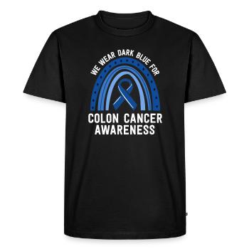 Nous portons une correspondance de sensibilisation au cancer du côlon bleu foncé - T-shirt Premium bio Homme - noir - Devant - Nico (187cm)