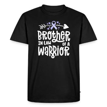 Beau-frère d’un guerrier - T-shirt Premium bio Homme - noir - Devant - Nico (187cm)