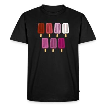 Lesbian Flag Popsicles 4th of July Subtle Pride - Men's Premium Organic T-Shirt - black - Front - Nico (187cm)