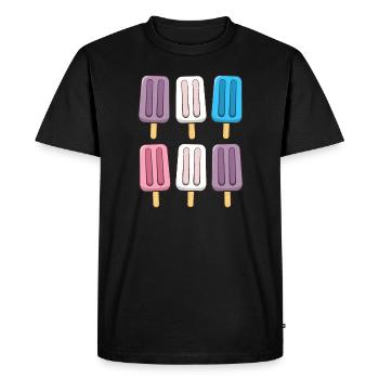 Intersex Flag Popsicles 4th of July Subtle Pride - Men's Premium Organic T-Shirt - black - Front - Nico (187cm)