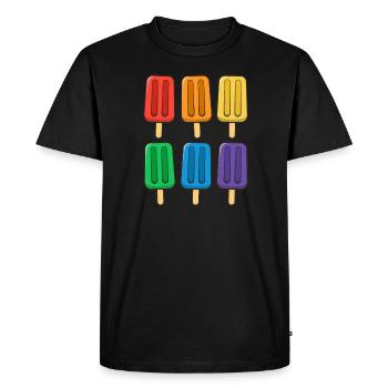 LGBT Flag Popsicles 4th of July Gay Subtle Pride - Men's Premium Organic T-Shirt - black - Front - Nico (187cm)