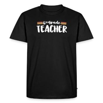 Enseignant rétro de 6e année Sixième Matching 70s Retour - T-shirt Premium bio Homme - noir - Devant - Nico (187cm)