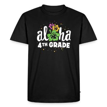 Aloha 4th Grade Fourth Teacher First Day Back to - Men's Premium Organic T-Shirt - black - Front - Nico (187cm)