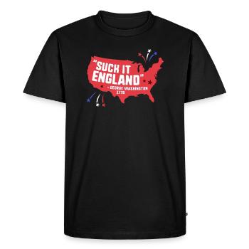 Suck It England Funny 4th of July George - Men's Premium Organic T-Shirt - black - Front - Nico (187cm)