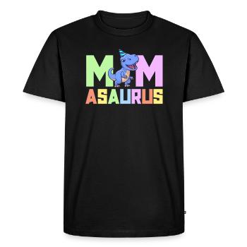Mom Asaurus Dinosaur Birthday Party TRex Matching - Men's Premium Organic T-Shirt - black - Front - Nico (187cm)