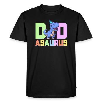 Dad Asaurus Dinosaur Birthday Party TRex Matching - Men's Premium Organic T-Shirt - black - Front - Nico (187cm)