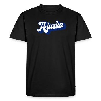 Retro Alaska Script Vintage Alaskan Cruise The - Men's Premium Organic T-Shirt - black - Front - Nico (187cm)