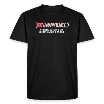 My Social Battery Is Empty Antisocial Funny - Men's Premium Organic T-Shirt - black - Front - Nico (187cm)
