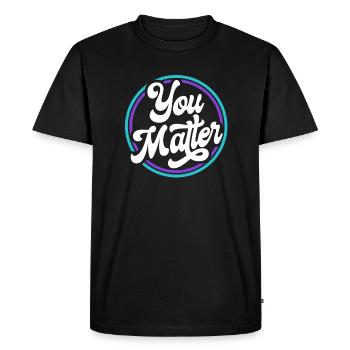 You Matter Retro Sensibilisation à la prévention du suicide - T-shirt Premium bio Homme - noir - Devant - Nico (187cm)