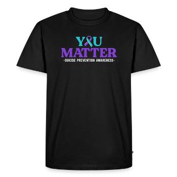 Sensibilisation à la prévention du suicide You Matter Teal - T-shirt Premium bio Homme - noir - Devant - Nico (187cm)