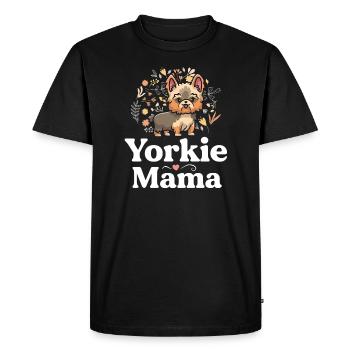 Yorkie Mama Dog Maman Yorkshire Terrier Amant - T-shirt Premium bio Homme - noir - Devant - Nico (187cm)