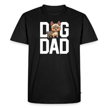 Yorkie Chien Papa Yorkshire Terrier Amant Père - T-shirt Premium bio Homme - noir - Devant - Nico (187cm)