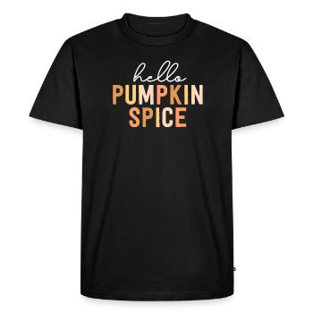 Hello Pumpkin Spice Latte Cute PSL Vintage Fall - Men's Premium Organic T-Shirt - black - Front - Nico (187cm)