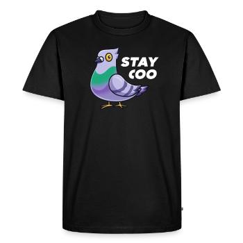 Stay Coo Funny Pigeon Shirt Bird Lover Owner - Men's Premium Organic T-Shirt - black - Front - Nico (187cm)